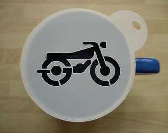 Unique bespoke new 100mm motor bike craft and coffee stencil