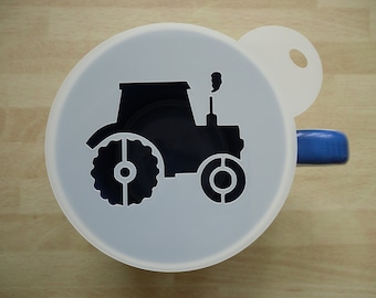 Unique bespoke new 100mm tractor new craft and coffee stencil