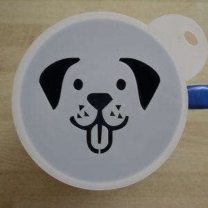Unique bespoke new 100mm dog face cute craft and coffee stencil