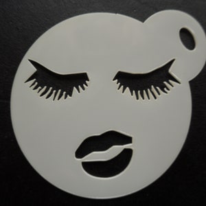 Unique sur mesure nouveaux cils 60mm et cookie lèvres, artisanat - pochoir de peinture de visage