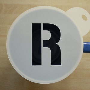 Unique bespoke new 100mm letter R craft and coffee stencil