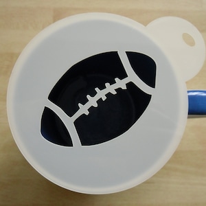 Unique bespoke new 100mm rugby ball craft and coffee stencil