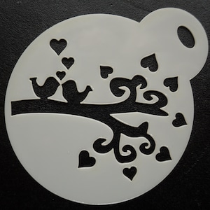 Unico su misura nuovo 60mm amore uccelli biscotto, artigianato e faccia pittura stencil