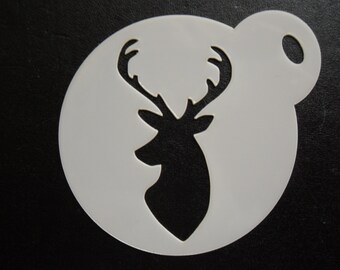 Unique bespoke new 60mm stag cookie, craft & face painting stencil