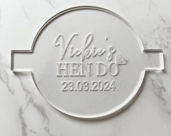 Hen do personalised debosser fondant stamp