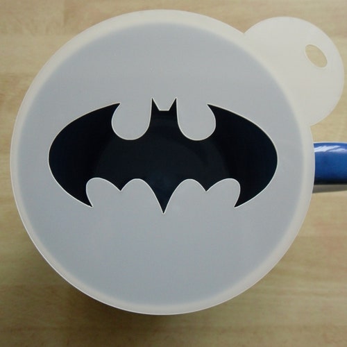 Unique bespoke new 100mm bat design craft and coffee stencil