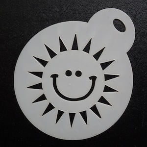 Unique bespoke new 60mm sun smiling cookie, craft & face painting stencil