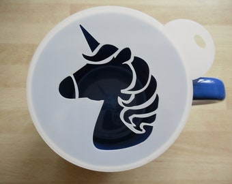 Unique bespoke new 100mm unicorn style craft and coffee stencil