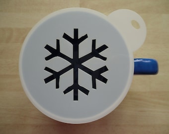 Unique bespoke new 100mm snowflake ice craft and coffee stencil