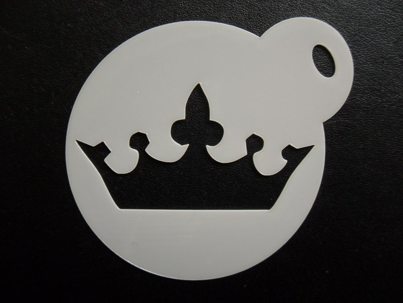 Unique bespoke new 60mm princess crown cookie, craft & face painting stencil image 1