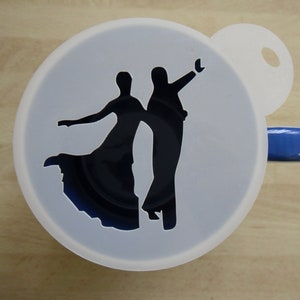 Unique bespoke new 100mm ballroom dancers craft and coffee stencil