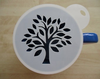 Unique bespoke new 100mm tree image craft and coffee stencil