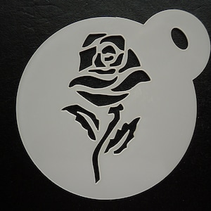 Unique bespoke new 60mm english rose cookie, craft & face painting stencil
