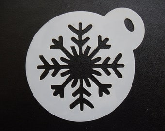 Unique bespoke new 60mm snowflake silhouette design cookie, craft & face painting stencil