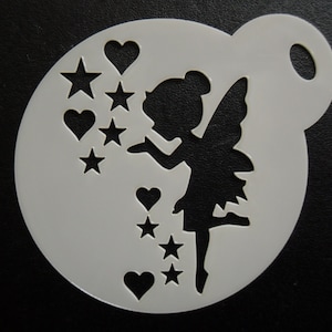 Nouveau pochoir unique de 60 mm pour biscuits, créations manuelles et peintures faciales sur mesure pour l'amour des fées
