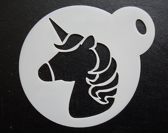 Unique bespoke new 60mm unicorn style cookie, craft & face painting stencil