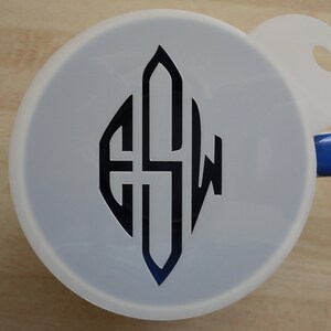 Unique bespoke new 100mm monogram craft and coffee stencil