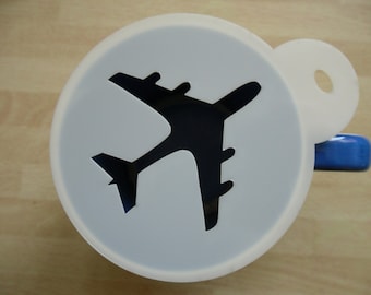 Unique bespoke new 100mm aeroplane craft and coffee stencil