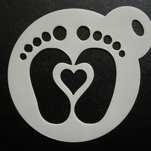 Unique sur mesure nouveau 60mm bébé pieds cookie, artisanat - pochoir de peinture de visage