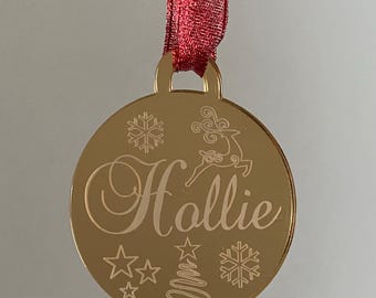 Personalised christmas tree decoration, christmas bauble