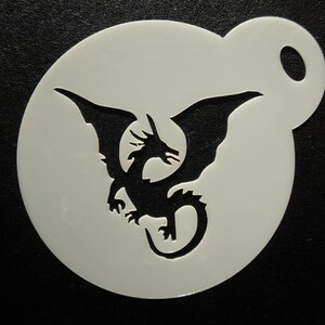 Pochoir pour biscuits, créations artisanales et maquillage sur mesure unique de 60 mm avec un dragon ailé