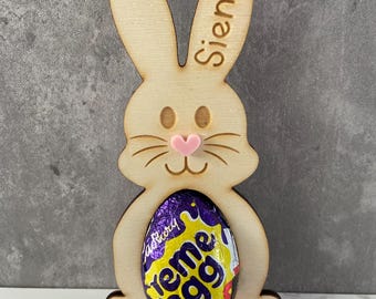 Personalisierter Osterhasen-Eierhalter, Ostergeschenk aus Holz
