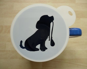 Unique bespoke new 100mm dog walkies craft and coffee stencil