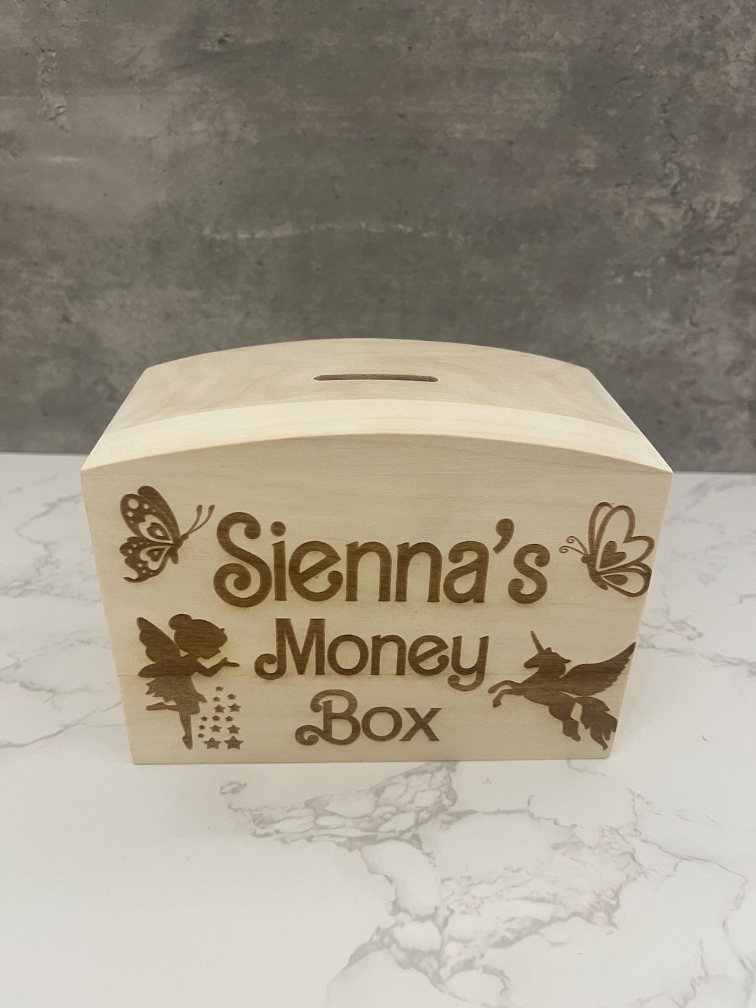 Personalised Wooden Money Box - Etsy