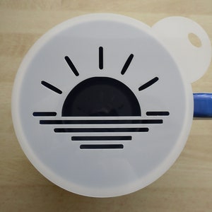 Unique bespoke new 100mm sunrise craft and coffee stencil