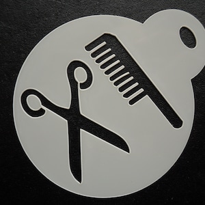 Unique sur mesure nouveau peigne 60mm et ciseaux cookie, artisanat et pochoir de peinture pour le visage