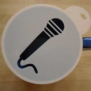 Unique bespoke new 100mm microphone new craft and coffee stencil