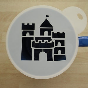 Unique bespoke new 100mm castle fort craft and coffee stencil