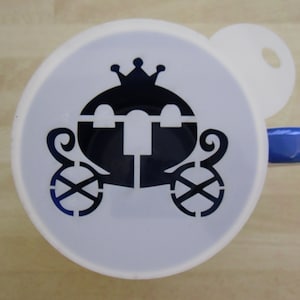Unique bespoke new 100mm princess carriage craft and coffee stencil