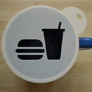 Unique bespoke new 100mm burger & shake craft and coffee stencil