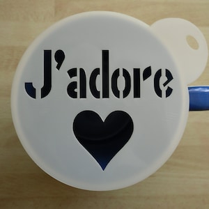 Unique bespoke new 100mm j&#39;adore craft and coffee stencil