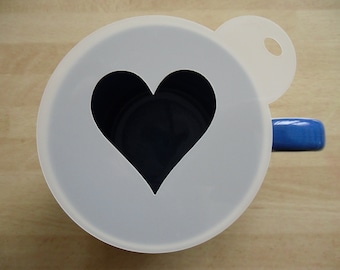 Heart craft, cake, face painting and coffee stencil