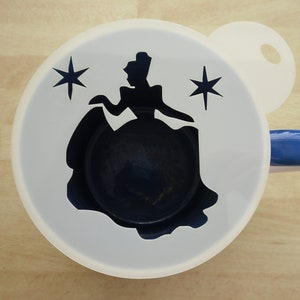 Unique bespoke new 100mm princess with stars craft and coffee stencil