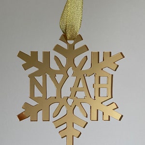 Personalised snowflake christmas tree decoration