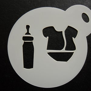 Unico nuovo biscotto baby shower da 60 mm su misura, stencil artigianale e di pittura del viso