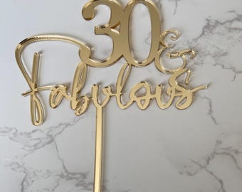 Personalised age & fabulous cake topper
