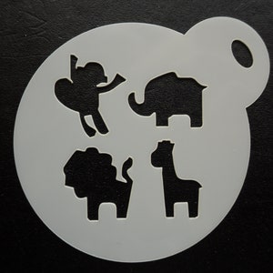 Stencil per biscotto, artigianato e pittura del viso, unici e su misura, da 60 mm, per cuccioli di animali della giungla