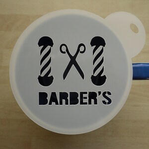 Unique bespoke new 100mm barber&#39;s craft and coffee stencil