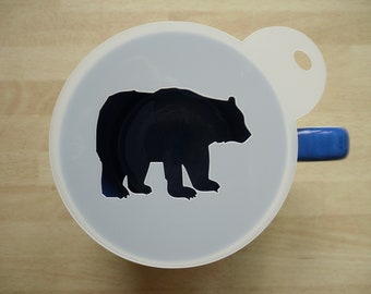 Unique bespoke new 100mm bear craft and coffee stencil
