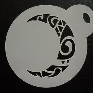 Nouveau pochoir de lune tribal unique sur mesure de 60 mm, artisanat et peinture faciale