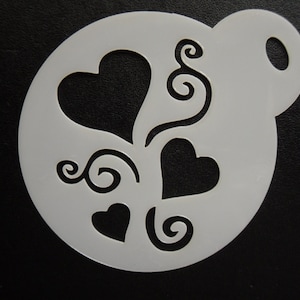 Unico su misura nuovo biscotto vorticoso cuore da 60 mm, stencil craft & face painting