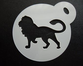 Unique bespoke new 60mm walking lion cookie, craft & face painting stencil