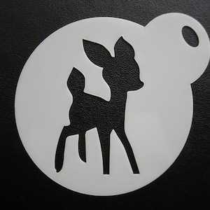 Nuovo ed esclusivo stencil per biscotti, artigianato e pittura facciale a forma di cervo da 60 mm