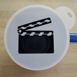 Unique bespoke new 100mm clapper board craft and coffee stencil
