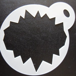 Unico nuovo biscotto simbolo pow da 60 mm su misura, stencil artigianale e pittura del viso