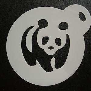 Novo estêncil exclusivo de panda ambulante de 60 mm sob medida, artesanato e pintura facial